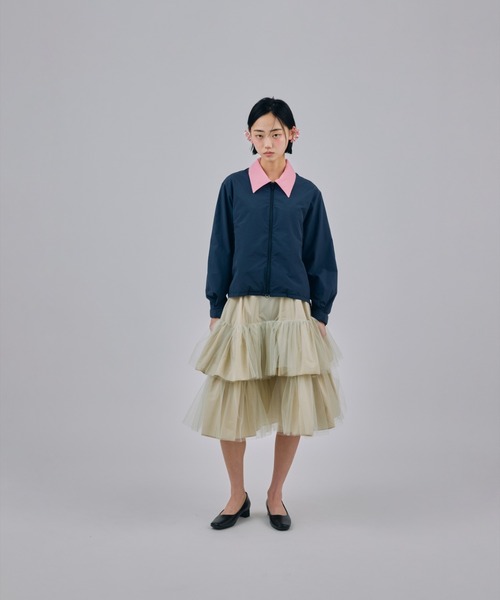 NON TOKYO（ノントーキョー）の「NON TOKYO/ノントーキョー/BI COLOR TECH BLOUSONバイカラーテックブルゾン（ブルゾン・レディース・グリーン/ベージュ/ネイビー・2/1）」の13枚目の写真