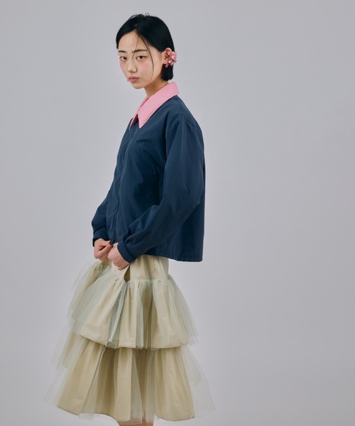 NON TOKYO（ノントーキョー）の「NON TOKYO/ノントーキョー/BI COLOR TECH BLOUSONバイカラーテックブルゾン（ブルゾン・レディース・グリーン/ベージュ/ネイビー・2/1）」の14枚目の写真