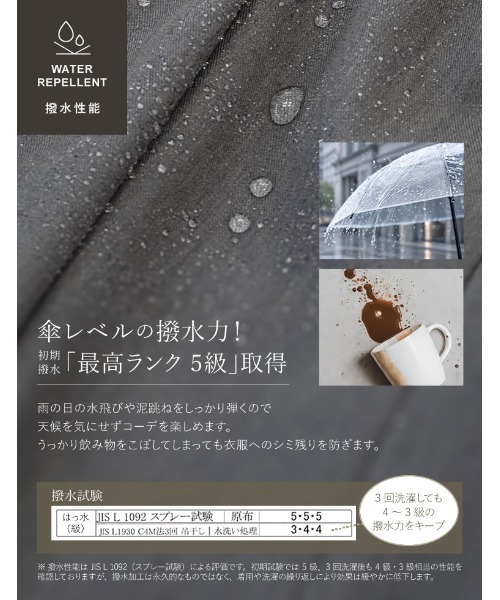 Re:EDIT（リエディ）の「［撥水加工/アンチピリング/UVカットMAX100%］[低身長/高身長サイズ有]ストレッチツイル3タックワイドストレートパンツ（その他パンツ・レディース・ブラック/チャコールグレー/ブラウン・LARGE/AM/TALL/AS/MEDIUM）」の11枚目の写真