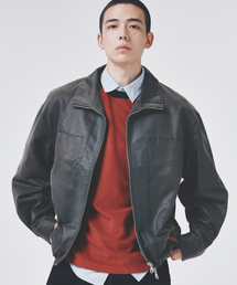 COLD BLANKET（コールドブランケット）の「オーバーサイズ レザーライク 2WAY ヴィンテージ ブルゾン（ライダースジャケット）」