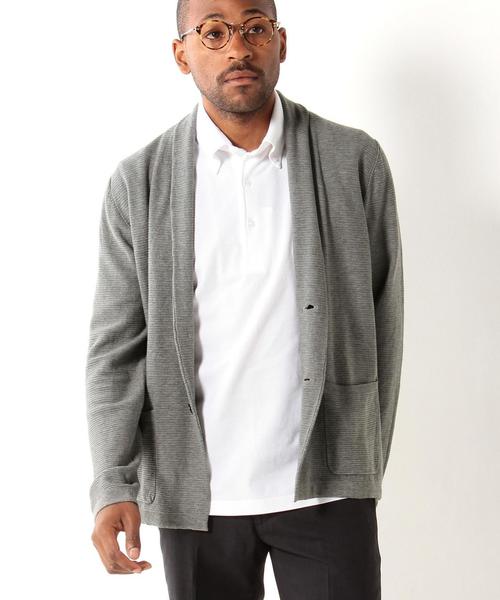 UNITED ARROWS（ユナイテッドアローズ）の「USET ハイゲージ ショール カーディガン †◆（ニット/セーター・メンズ・グレー/ネイビー・X-LARGE/LARGE/SMALL/MEDIUM）」の16枚目の写真