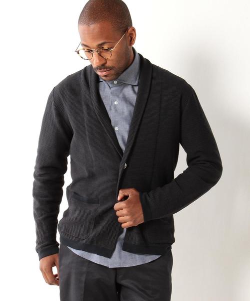 UNITED ARROWS（ユナイテッドアローズ）の「USET ハイゲージ ショール カーディガン †◆（ニット/セーター・メンズ・グレー/ネイビー・X-LARGE/LARGE/SMALL/MEDIUM）」の3枚目の写真