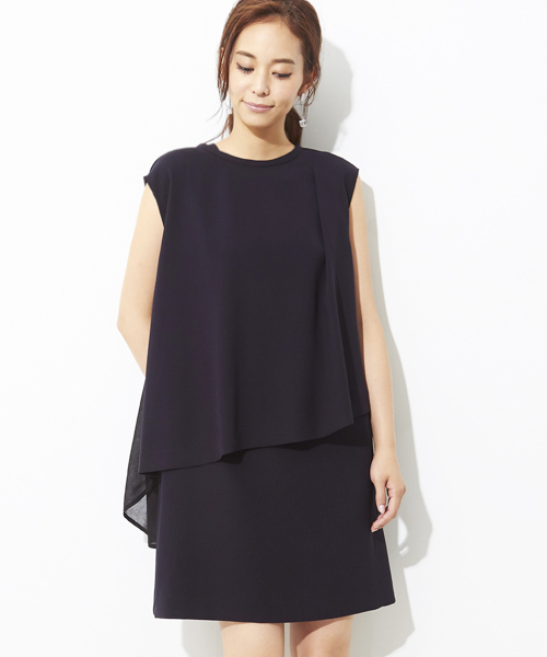 STUDIOUS（ステュディオス）の「2ピースアシメワンピース（ワンピース・レディース・ネイビー/ベージュ/パープル/ブラック・0/1）」の8枚目の写真