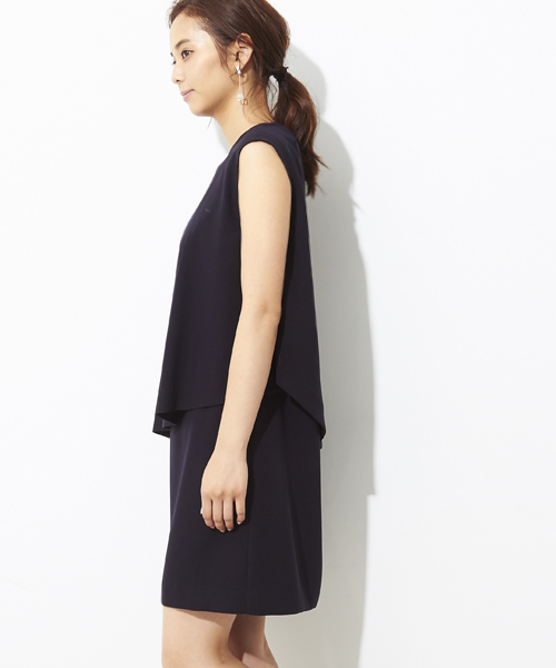 STUDIOUS（ステュディオス）の「2ピースアシメワンピース（ワンピース・レディース・ネイビー/ベージュ/パープル/ブラック・0/1）」の9枚目の写真