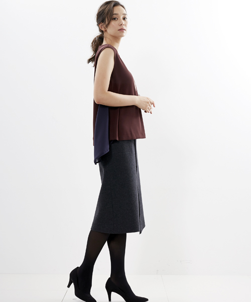 STUDIOUS（ステュディオス）の「2ピースアシメワンピース（ワンピース・レディース・ネイビー/ベージュ/パープル/ブラック・0/1）」の18枚目の写真