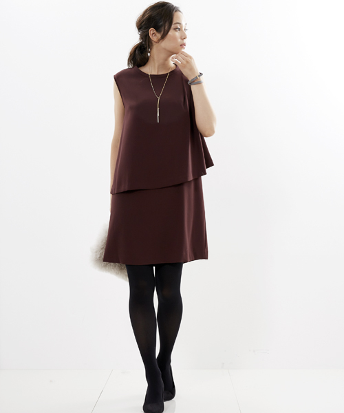 STUDIOUS（ステュディオス）の「2ピースアシメワンピース（ワンピース・レディース・ネイビー/ベージュ/パープル/ブラック・0/1）」の19枚目の写真