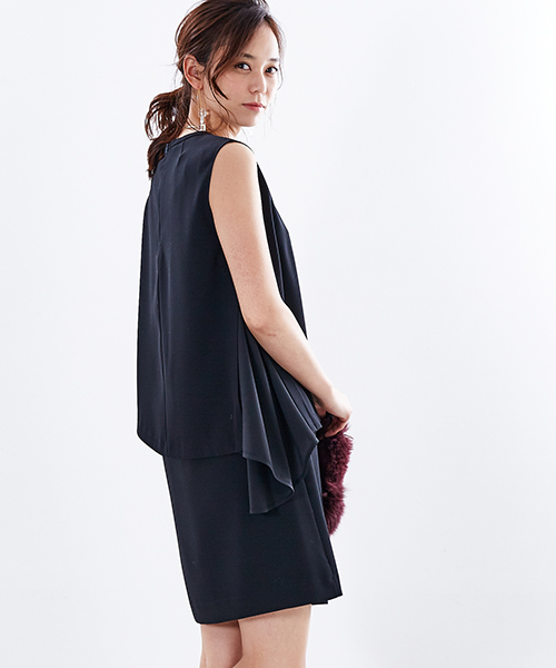 STUDIOUS（ステュディオス）の「2ピースアシメワンピース（ワンピース・レディース・ネイビー/ベージュ/パープル/ブラック・0/1）」の5枚目の写真