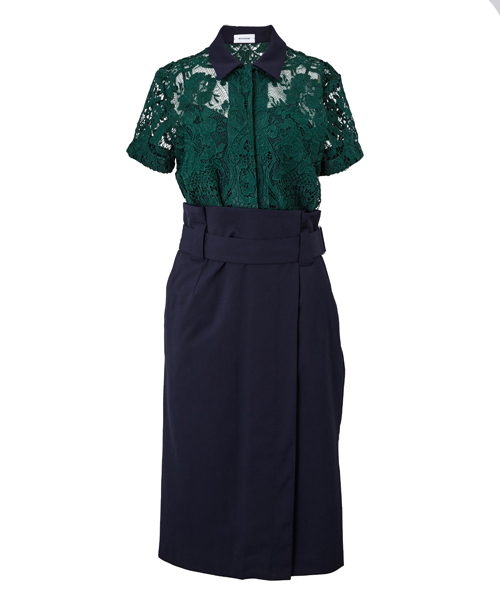 Rekisami レキサミ の Rekisami レース切替ワンピース ワンピース Wear