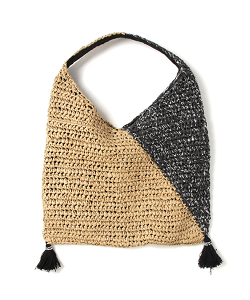 LBC(エルビーシー)の「ペーパー配色ワンショルダー(ショルダーバッグ・レディース・オフホワイト/ブラック・FREE)」の2枚目の写真