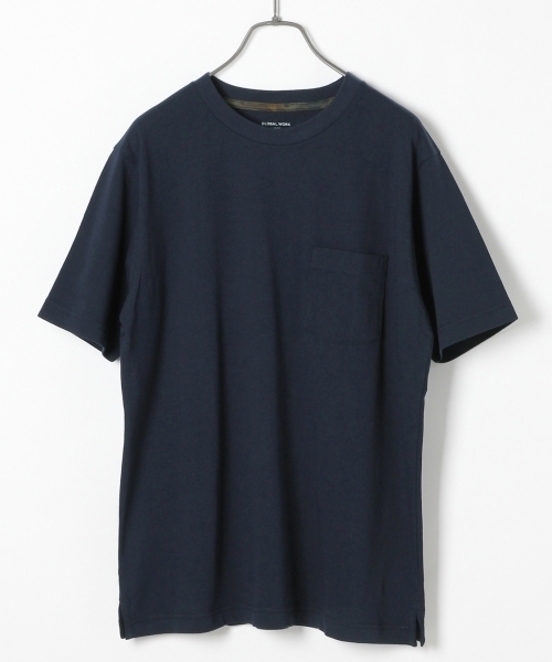 GLOBAL WORK（グローバルワーク）の「【吸水速乾・汗ジミ軽減】ＭＶＳクルーネックＴ/739320（Tシャツ/カットソー・メンズ・ネイビー/オフホワイト/ホワイト/グリーン系その他・LARGE/MEDIUM/X-LARGE/SMALL）」の4枚目の写真