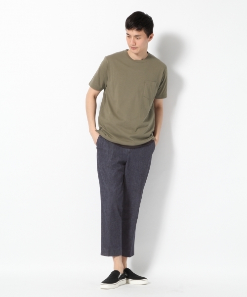 GLOBAL WORK（グローバルワーク）の「【吸水速乾・汗ジミ軽減】ＭＶＳクルーネックＴ/739320（Tシャツ/カットソー・メンズ・ネイビー/オフホワイト/ホワイト/グリーン系その他・LARGE/MEDIUM/X-LARGE/SMALL）」の6枚目の写真