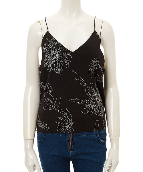 fifth（フィフス）の「モノトーン花柄キャミソール（キャミソール・レディース・ブラック/ホワイト・MEDIUM）」の7枚目の写真