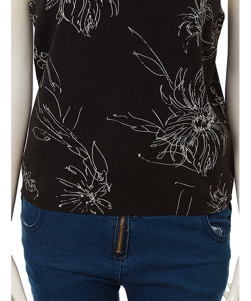 fifth（フィフス）の「モノトーン花柄キャミソール（キャミソール・レディース・ブラック/ホワイト・MEDIUM）」の11枚目の写真