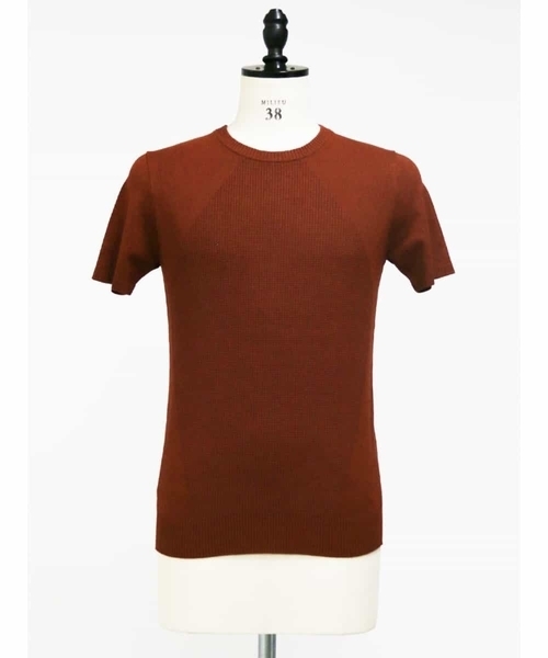 MICHEL KLEIN HOMME (ミッシェルクランオム)の「“和紙×ニット” AOIニット(Tシャツ/カットソー・メンズ・ブラック/グレー/オレンジ系その他・LARGE/X-LARGE/MEDIUM)」の1枚目の写真