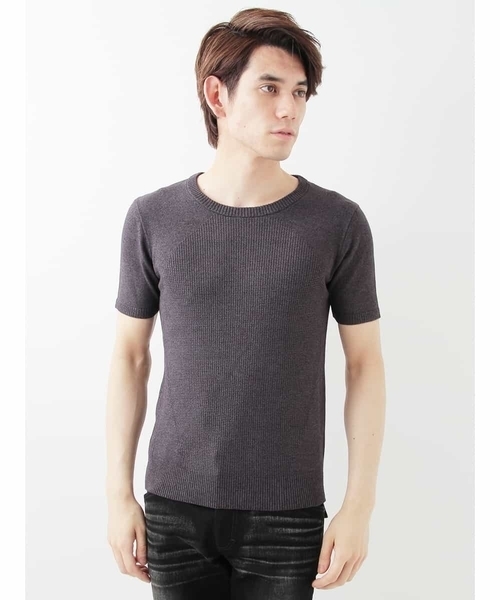 MICHEL KLEIN HOMME (ミッシェルクランオム)の「“和紙×ニット” AOIニット(Tシャツ/カットソー・メンズ・ブラック/グレー/オレンジ系その他・LARGE/X-LARGE/MEDIUM)」の3枚目の写真