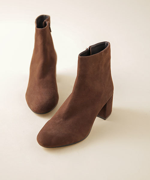 Nano Universe ナノユニバース の Oggi 12月号掲載 チャンキーヒールサイドzipレザーブーツ ブーツ Wear