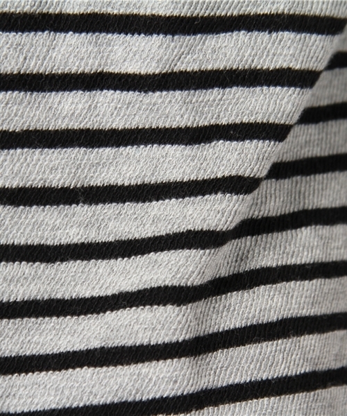 WEGO(ウィゴー)の「変形インレーボーダー5STee(Tシャツ/カットソー・メンズ・オフホワイト/杢グレー/ネイビー・MEDIUM/LARGE)」の9枚目の写真