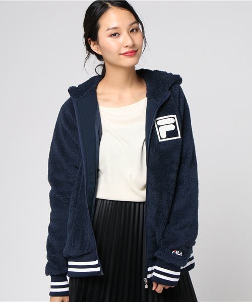 FILA（フィラ）の「フリースジャケット FL-9C25137FJ（ブルゾン・レディース・ホワイト/ブラック/ネイビー・LL/L/S/M）」の3枚目の写真