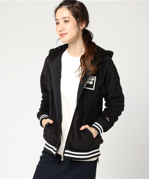 FILA（フィラ）の「フリースジャケット FL-9C25137FJ（ブルゾン・レディース・ホワイト/ブラック/ネイビー・LL/L/S/M）」の2枚目の写真