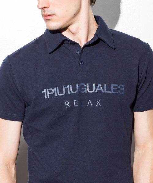 1PIU1UGUALE3  RELAX （ウノピゥウノウグァーレトレ リラックス）の「1PIU1UGUALE3 RELAX(ウノピゥウノウグァーレトレ)カノコロゴポロシャツ（ポロシャツ・メンズ・ホワイト/ブラック/ネイビー・SMALL/MEDIUM/LARGE/X-LARGE）」の5枚目の写真