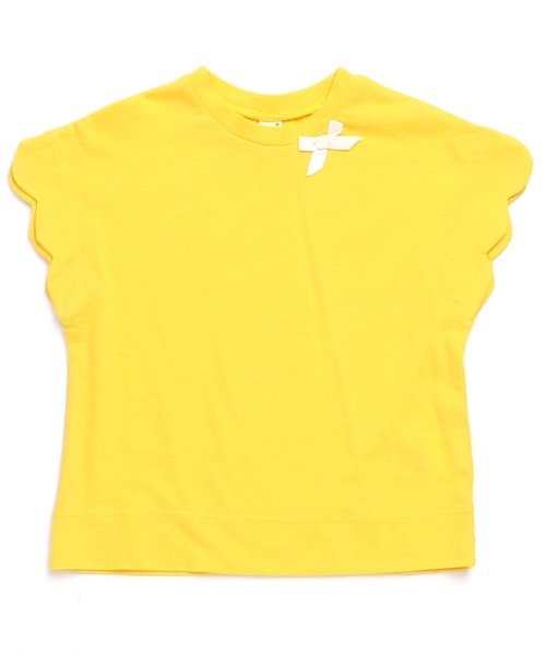 apres les cours（アプレレクール）の「スカラップ半袖Tシャツ（Tシャツ/カットソー・キッズ・その他/カーキ/オフホワイト/イエロー/グレー/ローズ・90/130/110/100/120/140/80）」の4枚目の写真