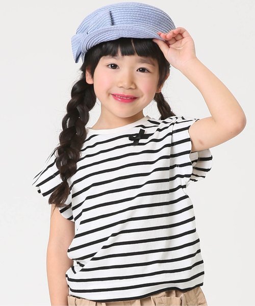 apres les cours（アプレレクール）の「スカラップ半袖Tシャツ（Tシャツ/カットソー・キッズ・その他/カーキ/オフホワイト/イエロー/グレー/ローズ・90/130/110/100/120/140/80）」の6枚目の写真