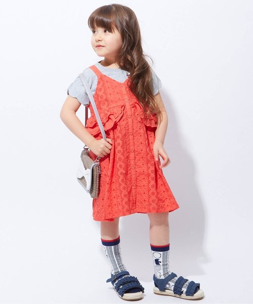 apres les cours（アプレレクール）の「スカラップ半袖Tシャツ（Tシャツ/カットソー・キッズ・その他/カーキ/オフホワイト/イエロー/グレー/ローズ・90/130/110/100/120/140/80）」の9枚目の写真