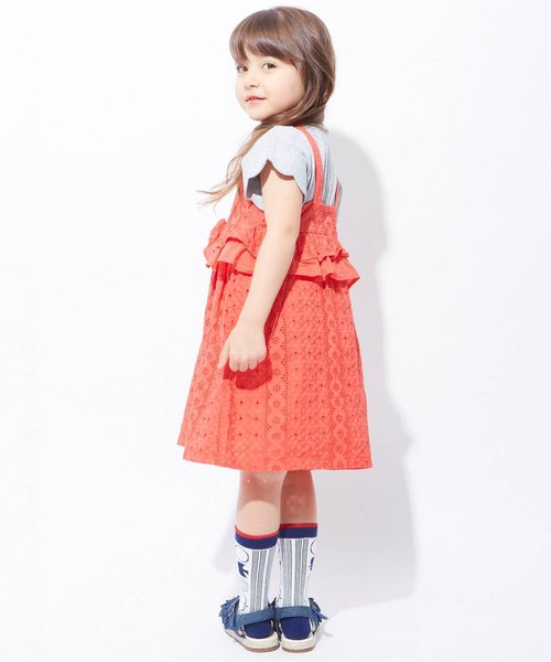 apres les cours（アプレレクール）の「スカラップ半袖Tシャツ（Tシャツ/カットソー・キッズ・その他/カーキ/オフホワイト/イエロー/グレー/ローズ・90/130/110/100/120/140/80）」の10枚目の写真