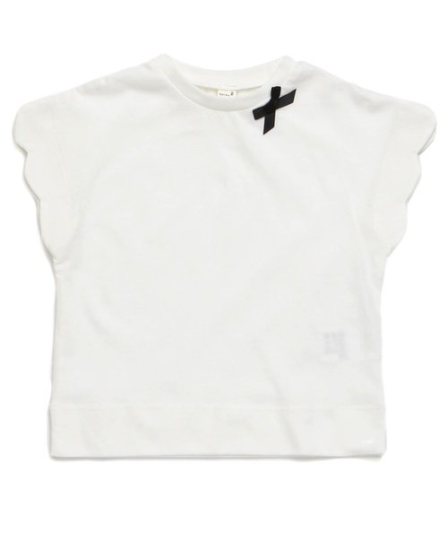 apres les cours（アプレレクール）の「スカラップ半袖Tシャツ（Tシャツ/カットソー・キッズ・その他/カーキ/オフホワイト/イエロー/グレー/ローズ・90/130/110/100/120/140/80）」の19枚目の写真