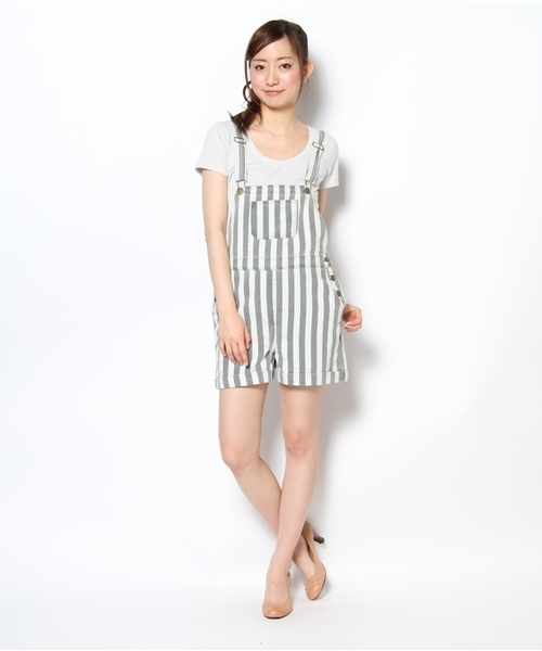 WEGO（ウィゴー）の「WEGO/デニムサロペット（サロペット/オーバーオール・レディース・ホワイト/ブラック/ダークインディゴブルー・FREE）」の7枚目の写真