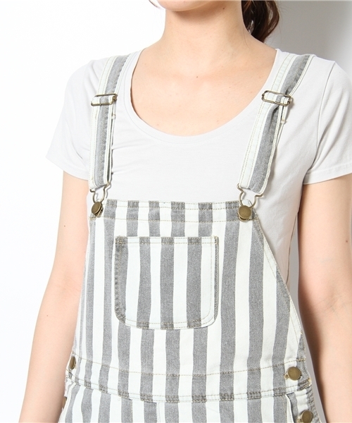 WEGO（ウィゴー）の「WEGO/デニムサロペット（サロペット/オーバーオール・レディース・ホワイト/ブラック/ダークインディゴブルー・FREE）」の8枚目の写真