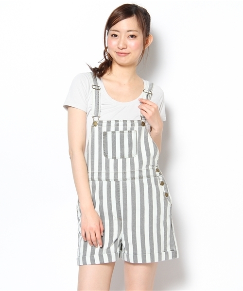 WEGO（ウィゴー）の「WEGO/デニムサロペット（サロペット/オーバーオール・レディース・ホワイト/ブラック/ダークインディゴブルー・FREE）」の14枚目の写真