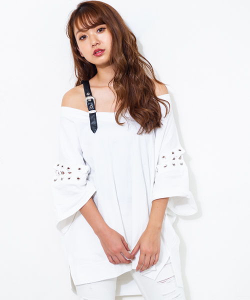 ROGER AND RAW(ロジャーアンドロウ)の「Roger&Raw / ピグメントベルトタンクSET(Tシャツ/カットソー・レディース・ホワイト/ブラック/カーキ/ネイビー/レッド・M)」の2枚目の写真