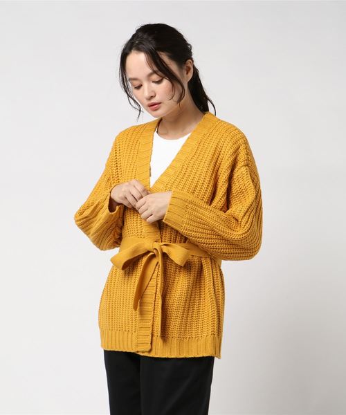 flower(フラワー)の「ダーリンカーディガン(カーディガン/ボレロ・レディース・ベージュ/イエロー・FREE)」の6枚目の写真