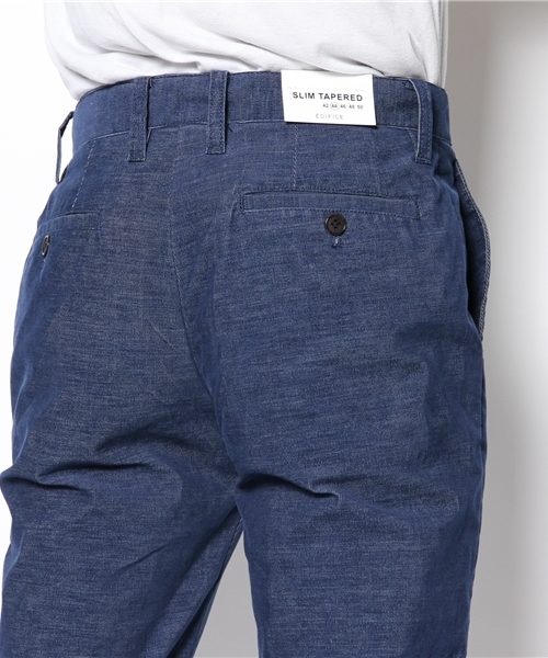 EDIFICE（エディフィス）の「◇シャンブレーコール テーパードパンツ（その他パンツ・メンズ・ブルー系その他/ブラック/ベージュ/レッド・42/44/46/50/48）」の10枚目の写真