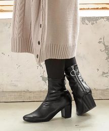 KOBE LETTUCE | バックサークルジップショートブーツ＊レディース/シューズ/ミドル丈/レオパード柄[I1703]神戸レタス(ブーツ)