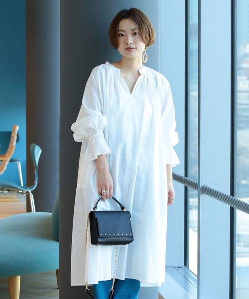 Ray BEAMS(レイビームス)の「Ray BEAMS / キャンディースリーブ ギャザー ワンピース(ワンピース・レディース・ホワイト/ブラック/ブラウン系その他5・ONE SIZE)」の13枚目の写真