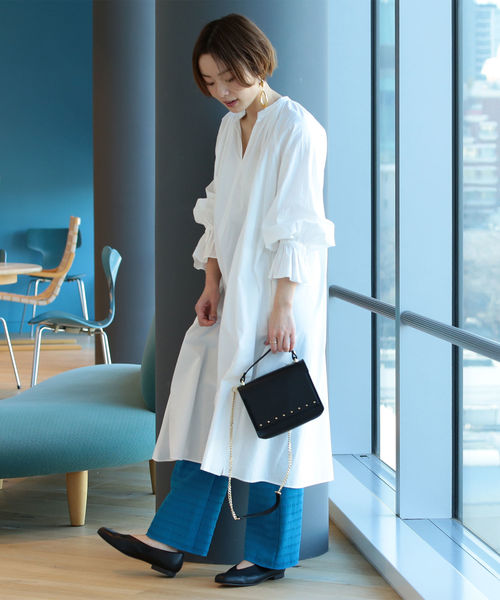 Ray BEAMS(レイビームス)の「Ray BEAMS / キャンディースリーブ ギャザー ワンピース(ワンピース・レディース・ホワイト/ブラック/ブラウン系その他5・ONE SIZE)」の9枚目の写真