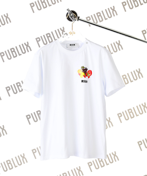 MSGM(エムエスジーエム)の「MSGM/エムエスジーエム T.SHIRTS/フルーツプリントTシャツ(Tシャツ/カットソー)」|ホワイト