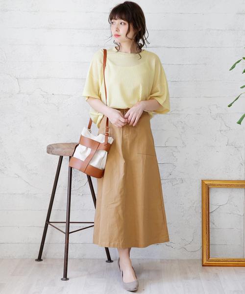 Girly Doll(ガーリードール)の「ワッフル半袖トップス(Tシャツ/カットソー・レディース・ブラック/ベージュ/ピンク/イエロー/ブラック系その他/ベージュ系その他/イエロー系その他/ピンク系その他/ブラック系その他2/ベージュ系その他2/イエロー系その他2/ピンク系その他2・FREE)」の2枚目の写真