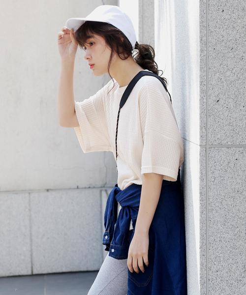 Girly Doll(ガーリードール)の「ワッフル半袖トップス(Tシャツ/カットソー・レディース・ブラック/ベージュ/ピンク/イエロー/ブラック系その他/ベージュ系その他/イエロー系その他/ピンク系その他/ブラック系その他2/ベージュ系その他2/イエロー系その他2/ピンク系その他2・FREE)」の20枚目の写真