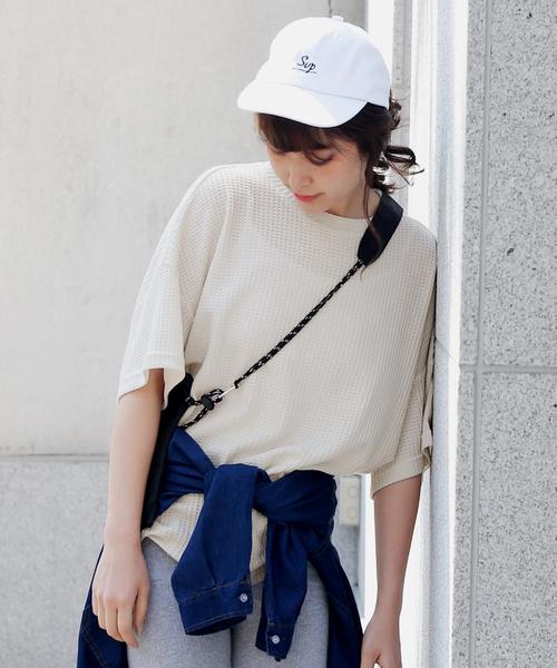 Girly Doll(ガーリードール)の「ワッフル半袖トップス(Tシャツ/カットソー・レディース・ブラック/ベージュ/ピンク/イエロー/ブラック系その他/ベージュ系その他/イエロー系その他/ピンク系その他/ブラック系その他2/ベージュ系その他2/イエロー系その他2/ピンク系その他2・FREE)」の22枚目の写真