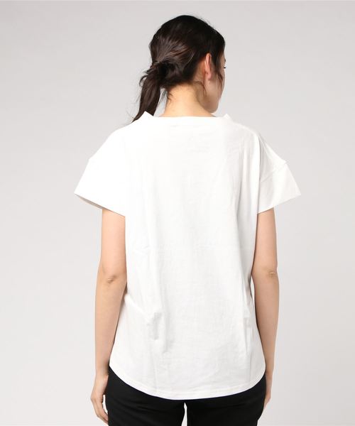 go slow caravan（ゴースローキャラバン）の「USAコットン天竺変形切替TEE（Tシャツ/カットソー・レディース・マスタード/ホワイト/グリーン・FREE）」の4枚目の写真