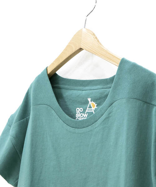 go slow caravan（ゴースローキャラバン）の「USAコットン天竺変形切替TEE（Tシャツ/カットソー・レディース・マスタード/ホワイト/グリーン・FREE）」の9枚目の写真