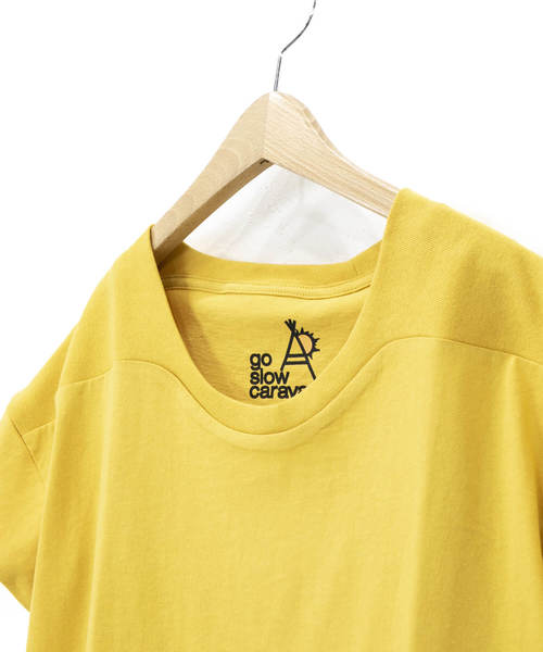 go slow caravan（ゴースローキャラバン）の「USAコットン天竺変形切替TEE（Tシャツ/カットソー・レディース・マスタード/ホワイト/グリーン・FREE）」の7枚目の写真