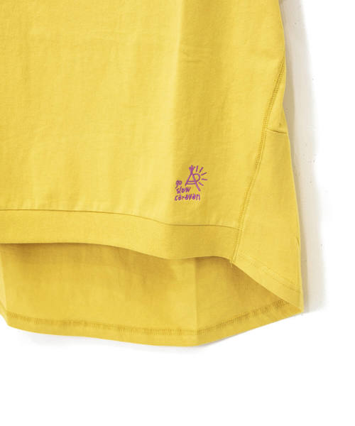 go slow caravan（ゴースローキャラバン）の「USAコットン天竺変形切替TEE（Tシャツ/カットソー・レディース・マスタード/ホワイト/グリーン・FREE）」の6枚目の写真
