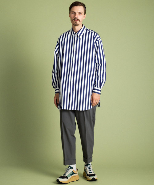 UNITED TOKYO（ユナイテッドトウキョウ）の「THOMAS MASONストライプオーバーシャツ（シャツ/ブラウス・メンズ・ネイビー/ブラック・1/2/3）」の10枚目の写真