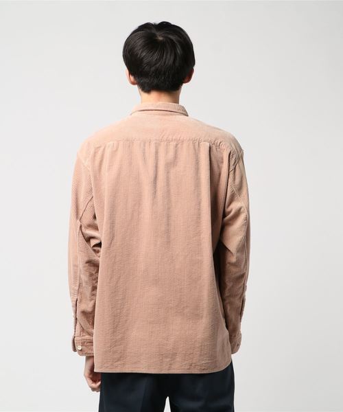 08sircus（ゼロエイトサーカス）の「【08sircus】Corduroy Vintage Dyed Overshirt（シャツ/ブラウス・メンズ・ブラック/ピンク・4/5）」の3枚目の写真
