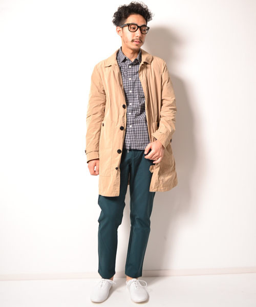 AMERICAN RAG CIE（アメリカンラグシー）の「AMERICAN RAG CIE 形状記憶ステンカラーコート 114-AFN-M141-CO021∴（ステンカラーコート・メンズ・カーキ/ベージュ・2/1）」の18枚目の写真