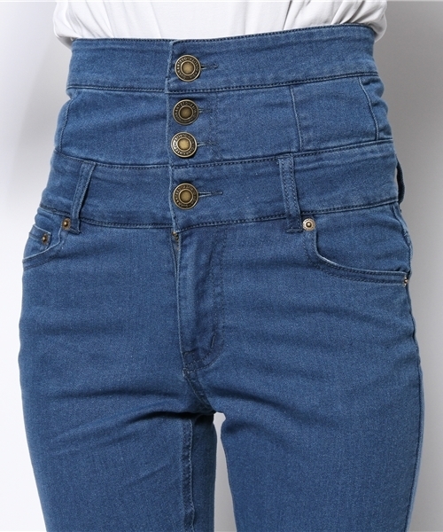 WEGO（ウィゴー）の「WEGO/デニムハイウエストスキニーパンツ（デニムパンツ・レディース・インディゴブルー/ライトインディゴブルー・MEDIUM/SMALL）」の10枚目の写真